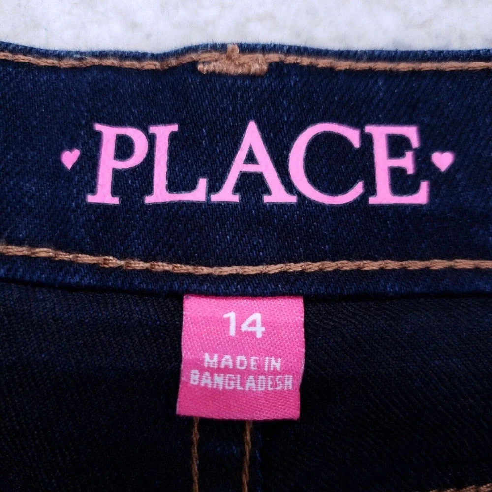 The Children's Place Jeans Girls Size 14 Dark Blue Stretch Super Skinny Denim